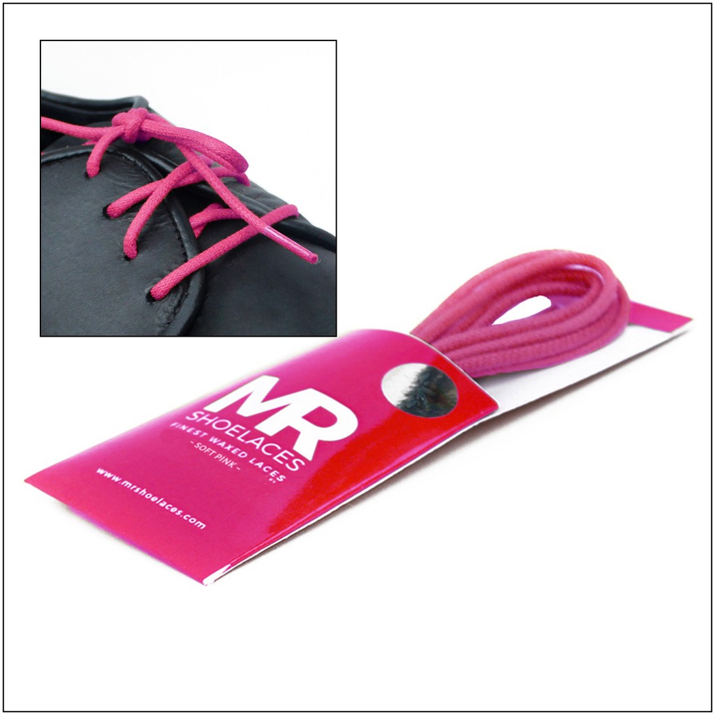 MR Shoelaces RD37 Soft Pink Tali Sepatu Lilin 2-3mm Bulat Round 50cm 60cm 70cm 80cm 90cm 100cm 120cm 150cm (Waxed Laces) - Premium Shoelace