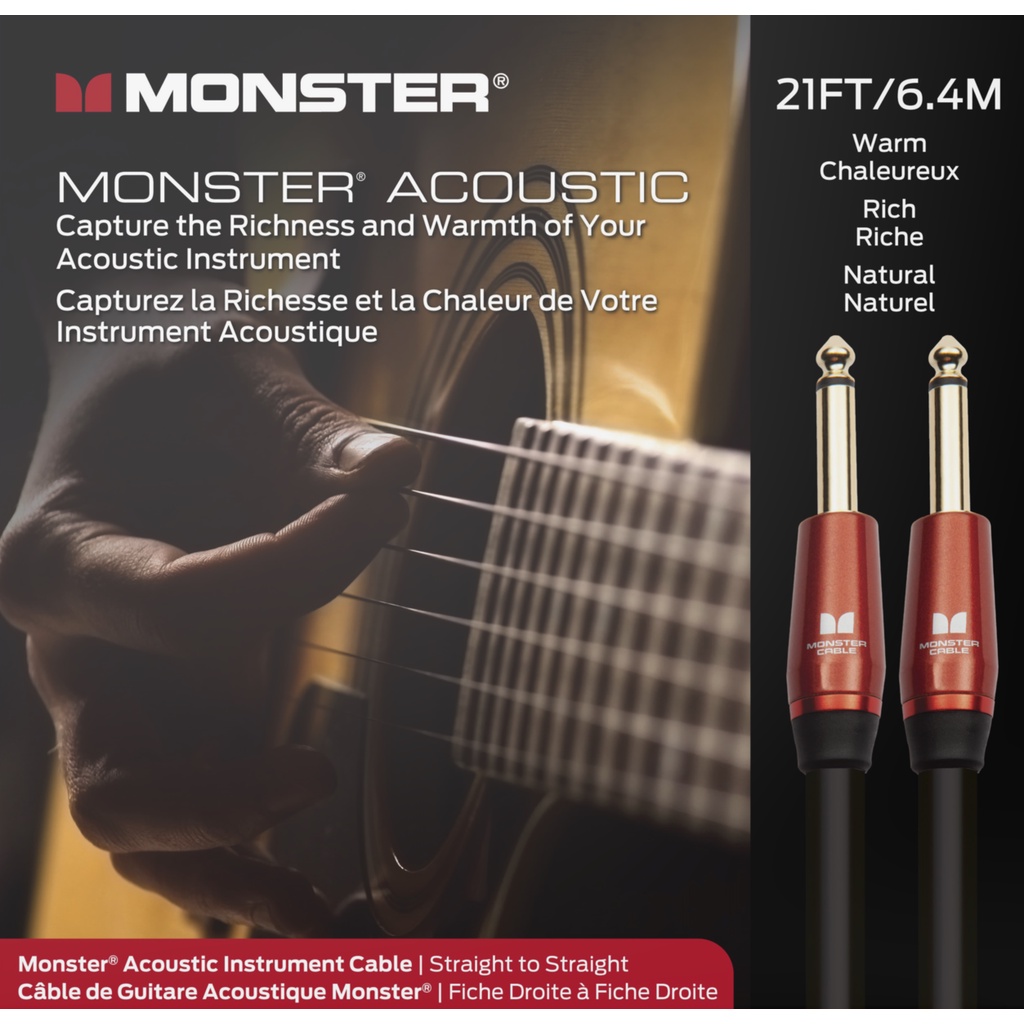 Monster Prolink Acoustic Instrument Cable 21 ft Straight to Straight