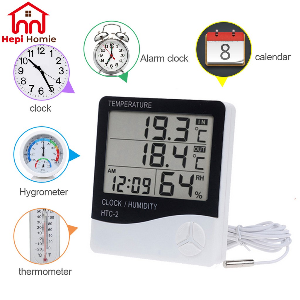 [HH] TERMOMETER RUANGAN HYGROMETER DIGITAL HTC-1 HTC-2 / THERMOMETER HIGROMETER TEMPERATURE HUMIDITY