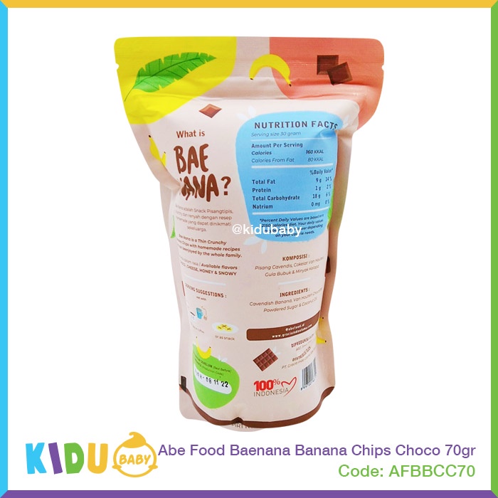 Abe Food Baenana Banana Chips 70gr Kidu Baby