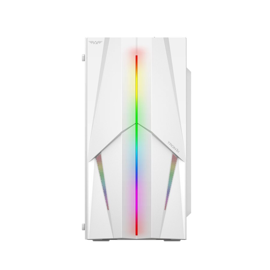 Casing Gaming Armageddon Tron 1X RGB Front Panel Micro Atx MATX Tampered Glass Side