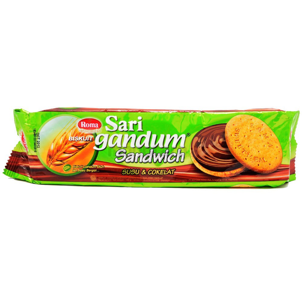 

Biskuit Roma Sari Gandum Sandwich Coklat dan Susu 115 gr