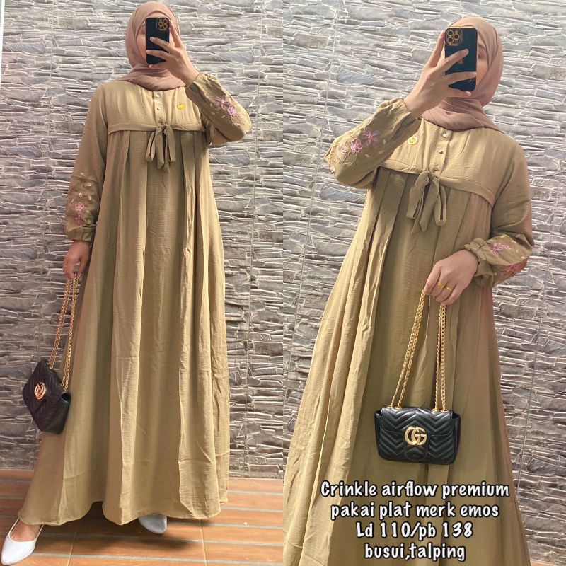 Gamis Emos Bordir Tali Dada 161