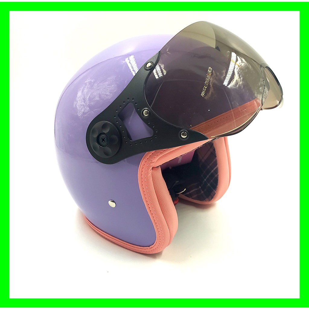 Helm Retro Wanita SADA ROSA NEW FLANEL PURPLE PASTEL