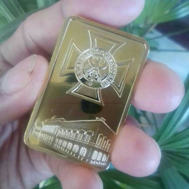EMAS BATANGAN REPLIKA - DEUTSCHE REICHBANK DIREKTORIUM GERMANY 999 / 1000 GOLD ( SINTETIS /IMITASI )