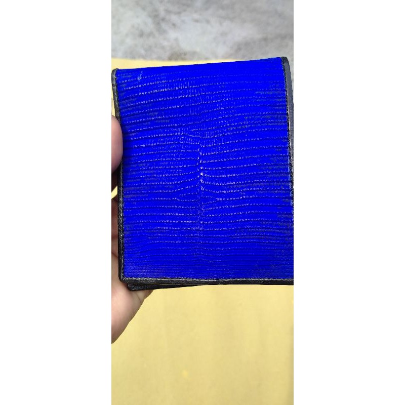 DOMPET PRIA KULIT BIAWAK ASLI BIRU