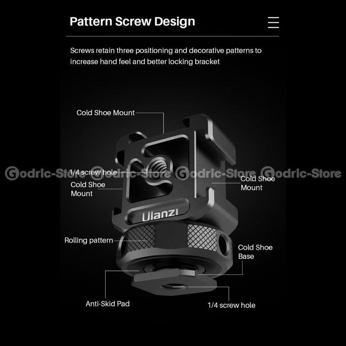 ULANZI PT-12 METAL TRIPLE Hot Cold Shoe Mount Adapter Converter