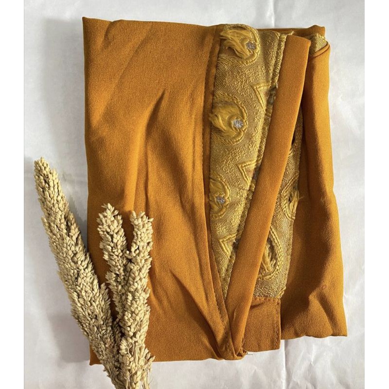 Pashmina Instan Tali Pad Maruya Pasmina Renda Realpicture Phasmina Bubblecrep Original PashtanMaruya-Mustard