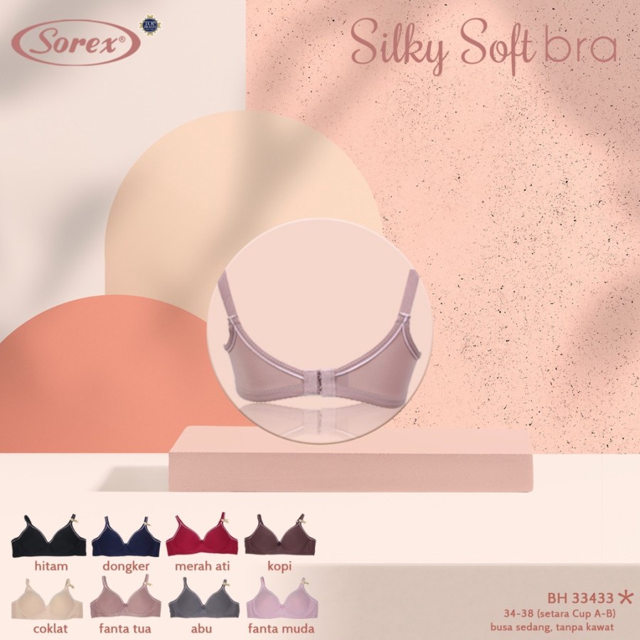 bh bra silky soft sorex 33433 tanpa kawat busa tipis