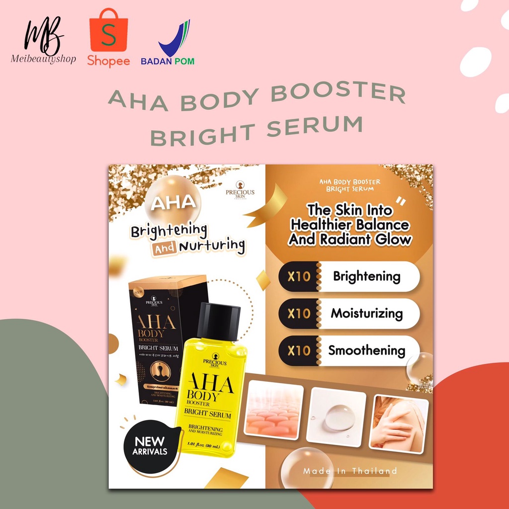 Precious AHA Body Serum Booster/Niacinamide 10% Whitening Body Serum Booster/ Serum Pemutih / Body Booster 35ml