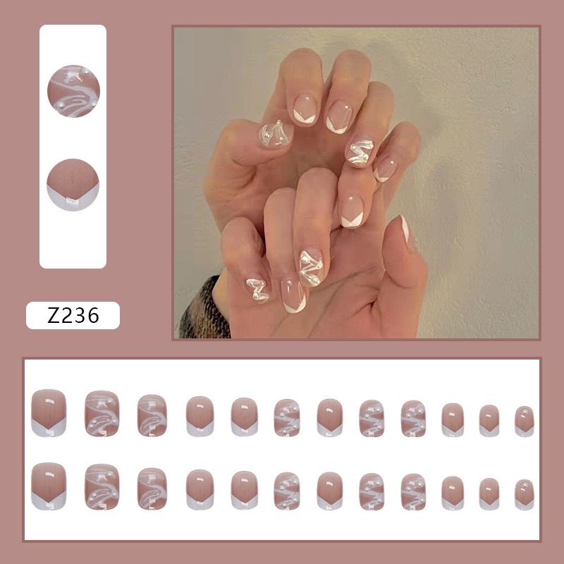 Kuku Palsu 【B152，lem cair】Nikah Wedding False Nailart Pengantin Tangan