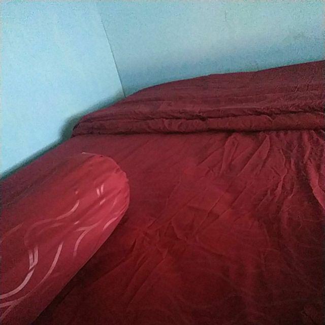 Kendra - Bedcover Set 160x200 Queen Tinggi 30 Cm Flat Polos Jacquard Hotel Friamart ( Bed Cover )
