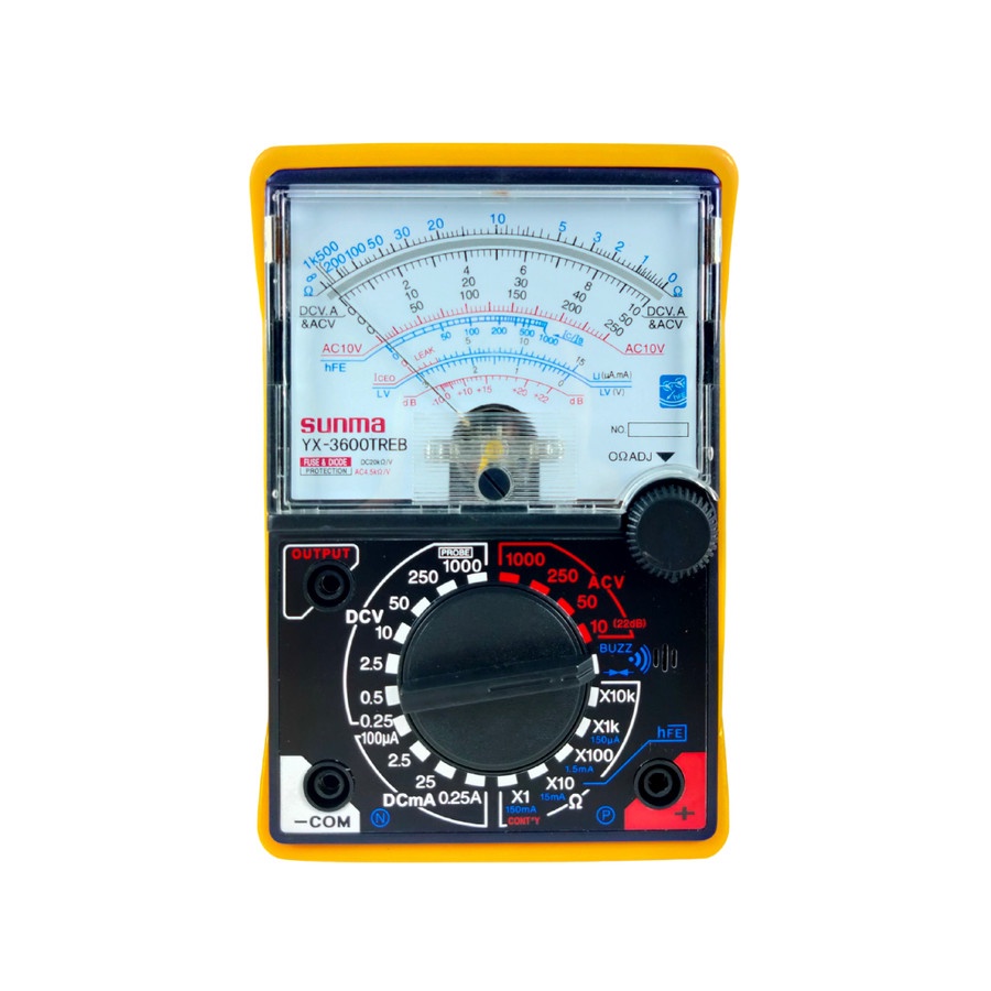 Multitester Analog Sunma YX3600TREB Multimeter YX-3600 TREB Avometer dengan Pelindung Karet SIAP PAKAI