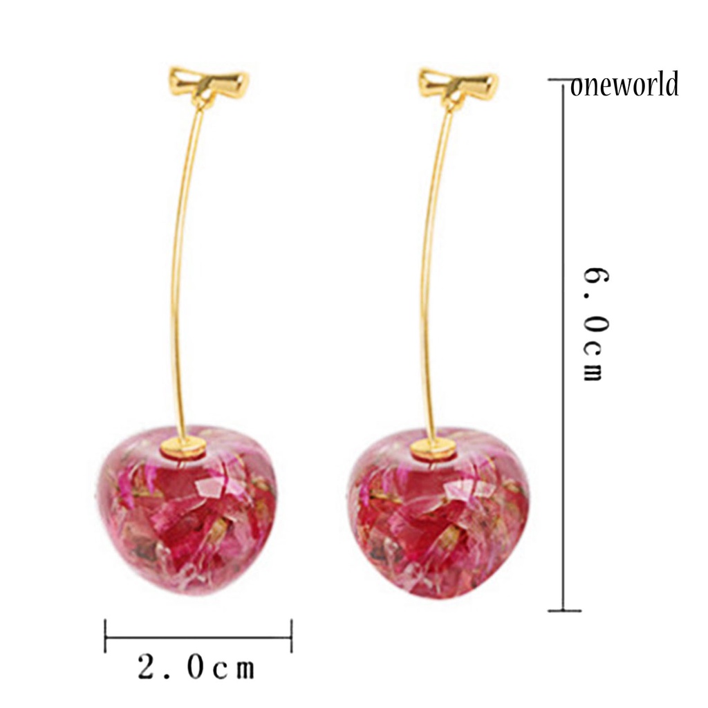 OW# Women Earrings Fruit Dangle Delicate Jewelry Cherry Drop Stud Earrings Jewelry for Party