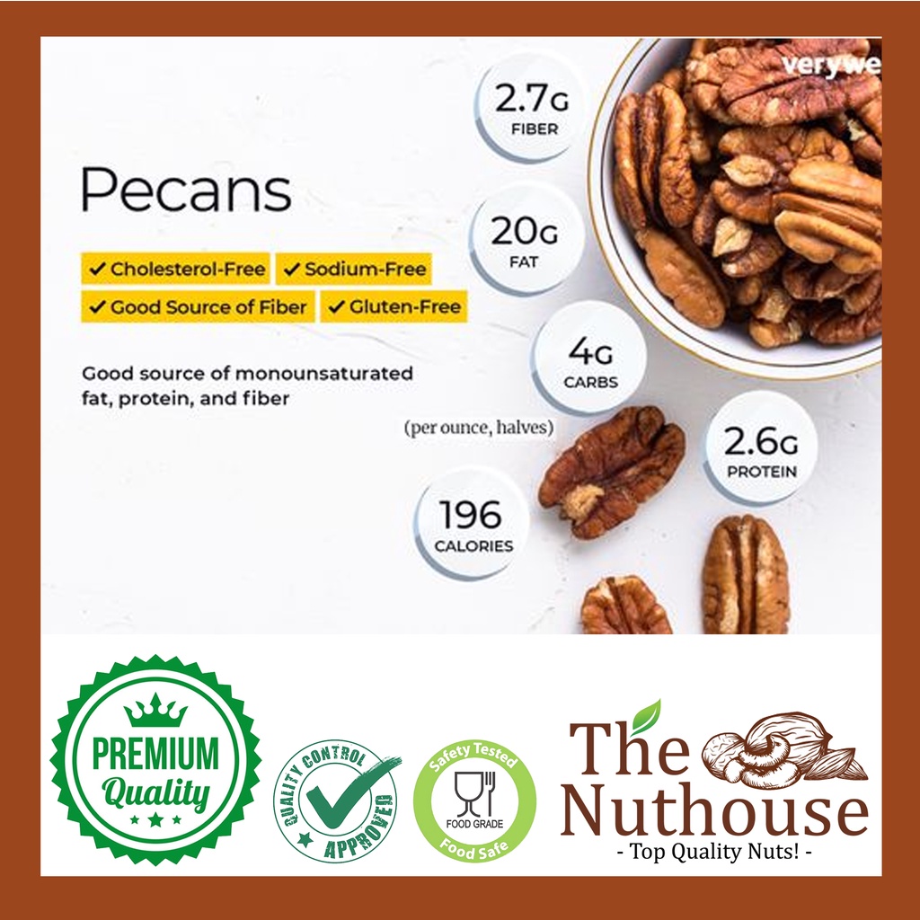 250gr Roasted Pecan Nuts / Kacang Pecan Panggang (Premium Organic Nut)