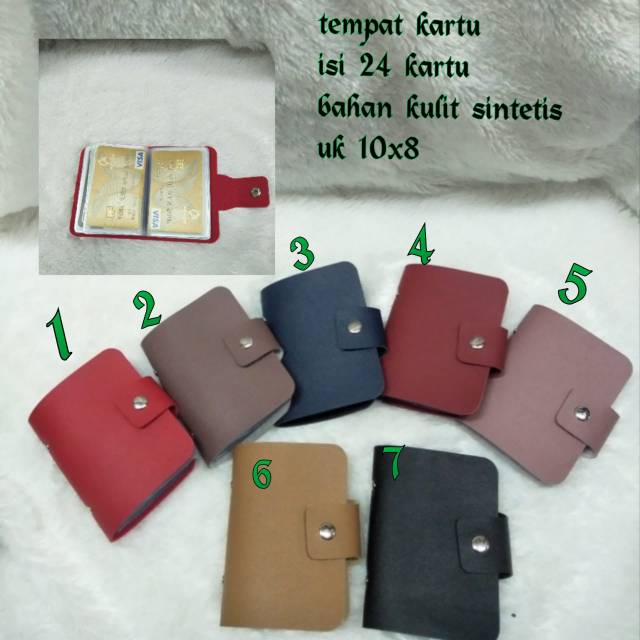 

Card mica kulit polos isi 24 card