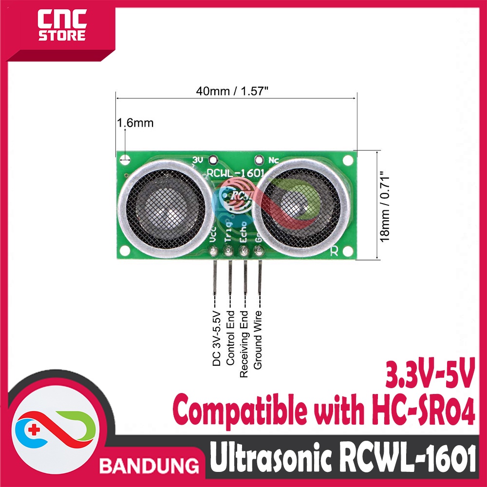 ULTRASONIC RCWL-1601 RANGE MODULE 3-5V COMPATIBLE WITH HC-SR04