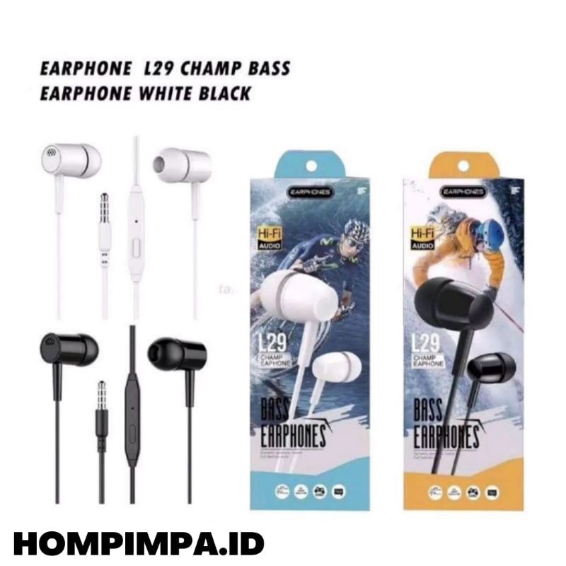 HEADSET HF EXTRA BASS L29 / STEREO EARPHONE / HEADSET L29