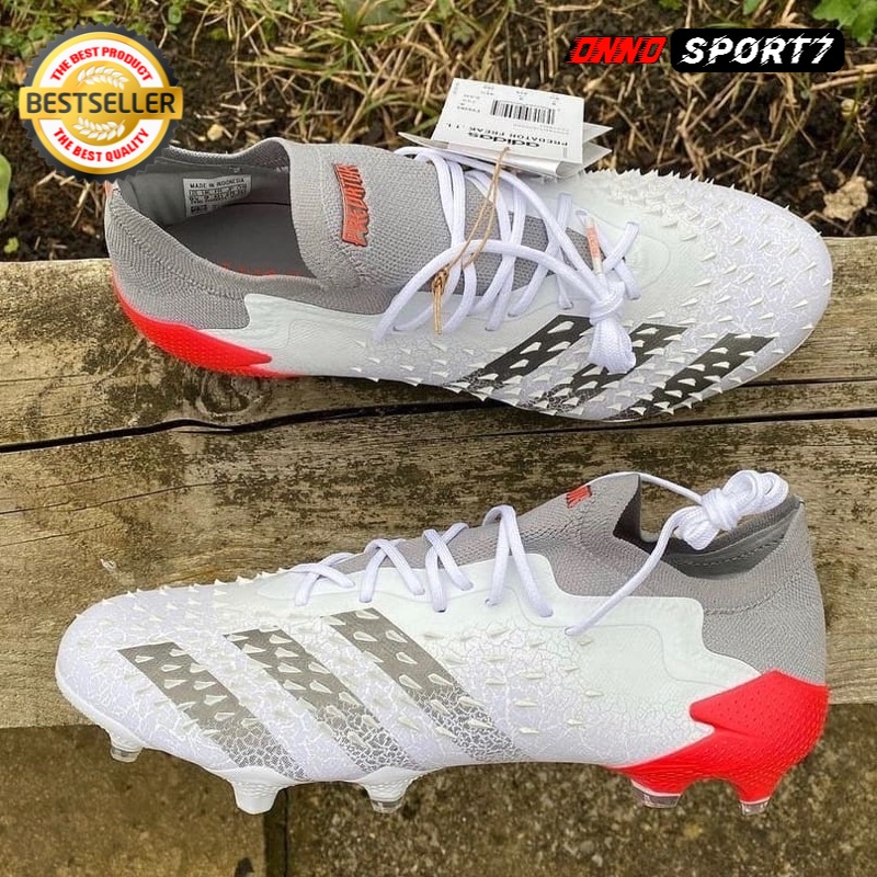 Sepatu Bola Adidas Predator Freak .1 Low Grey Red