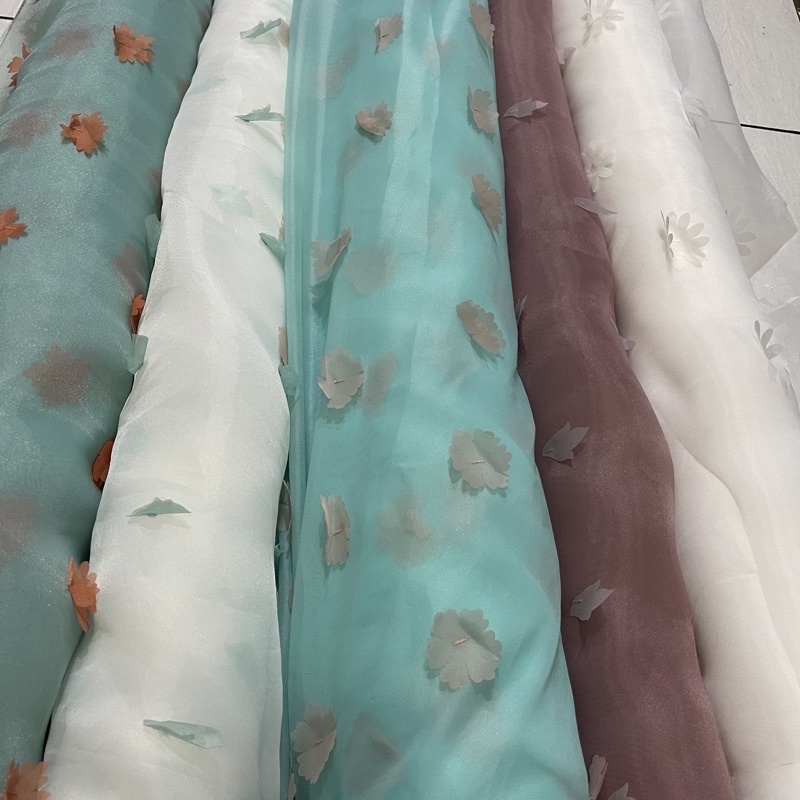 BAHAN ORGANZA - KAIN ORGANZA - organza motif - organza kembang
