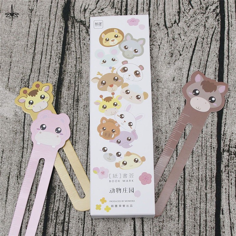 

INDORETAIL | 30 Pcs/Box Hewan pertanian skala bentuk bookmark bookmark kertas kawaii alat tulis