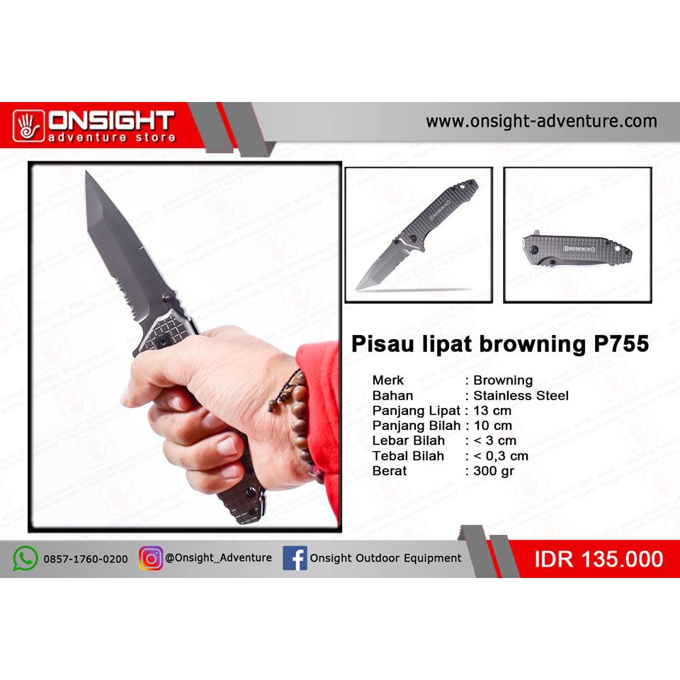 Pisau lipat browning P755