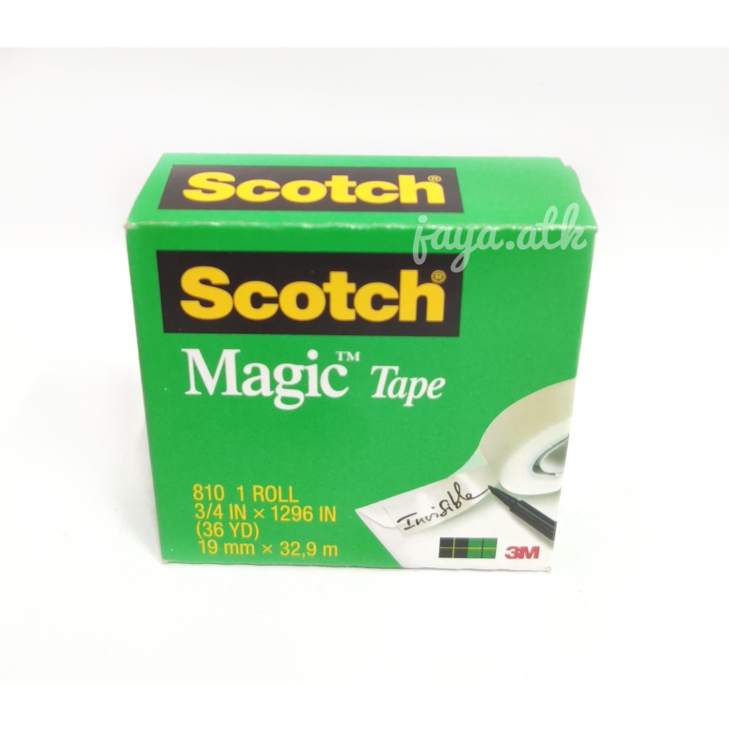 SOLASI MAGIC TAPE SCOTCH BISA DITULIS 810 3/4 IN 36 MM X 36 Y TRANSPARANT INVISIBLE TAPE REFILL