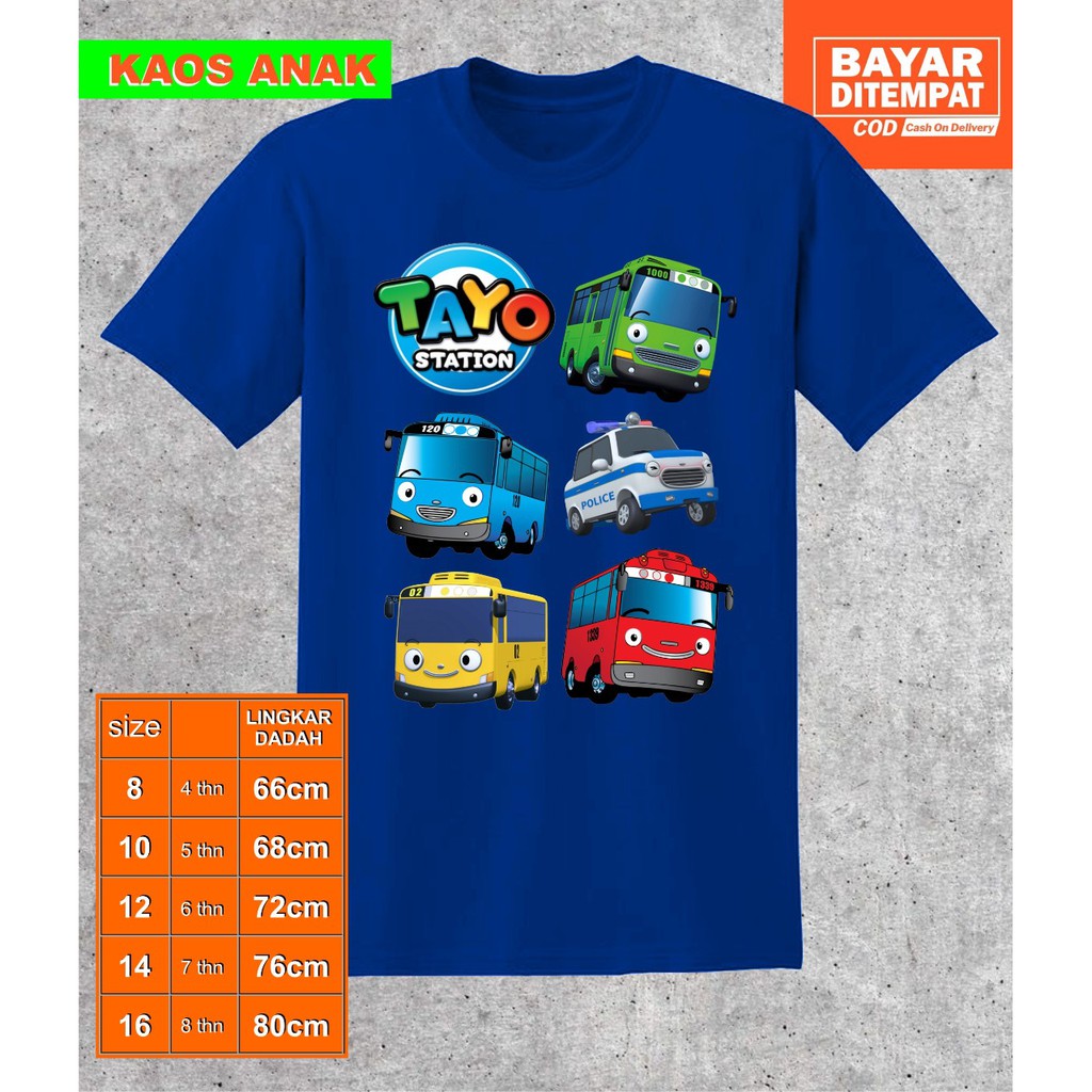 baju kaos tayo anak laki laki||kaos baju tayo anak perempuan|baju tayo anak 3-10 tahun|baju tayo 5