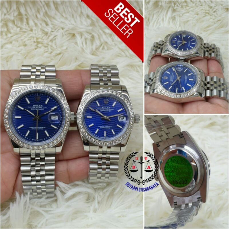 JAM TANGAN COUPLE ROLEX AUTOMATIC RING PERMATA KUALITAS ORIGINAL