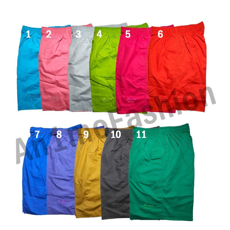 Celana Santai Morton +/- 55cm 11 Warna uk. XXXL / Celana SantaiPria dan Wanita / Celana Pendek / Cel