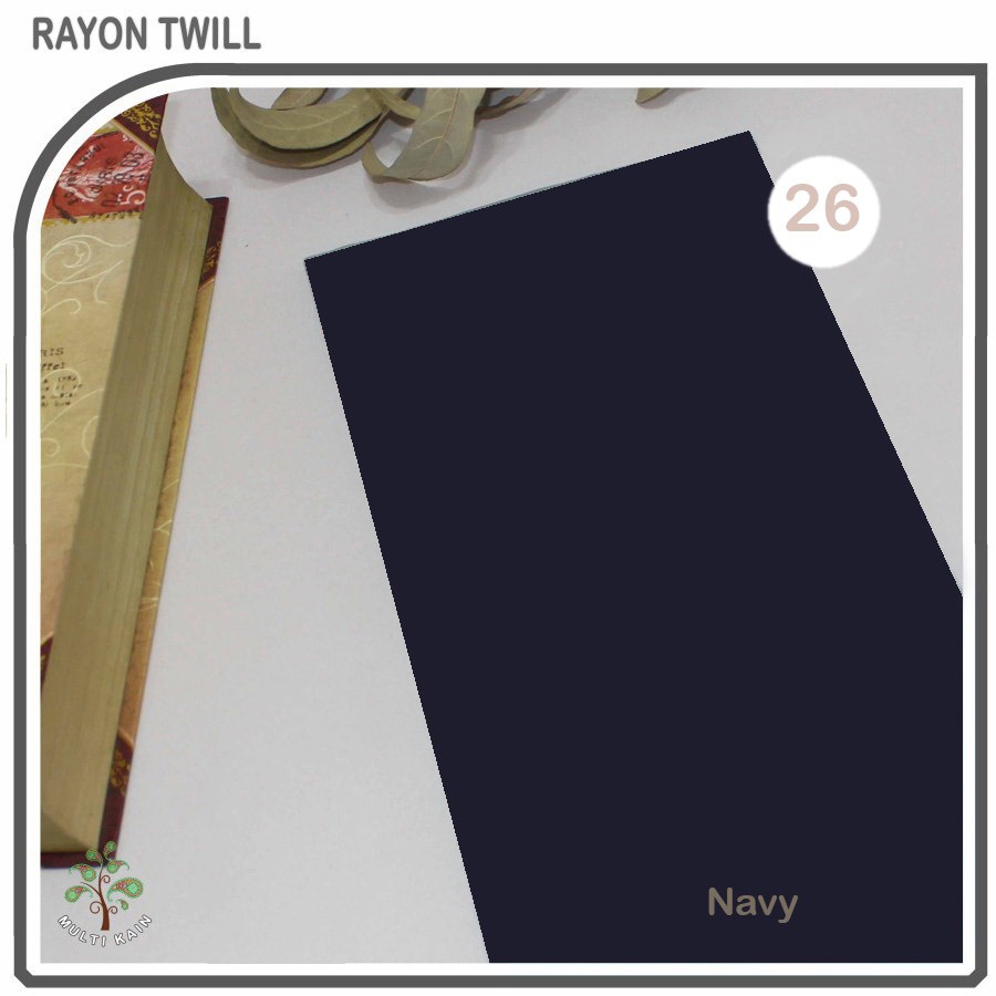 Multi kain rayon twill viscose sakura polos premium quality soft lembut tebal harga eceran-26 navy