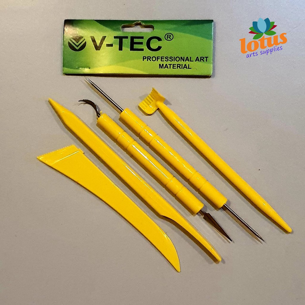 

V-TEC Clay Knife Pottery Sculpting Carving Clay Tool set 5 - Alat Ukir Cukil SF6