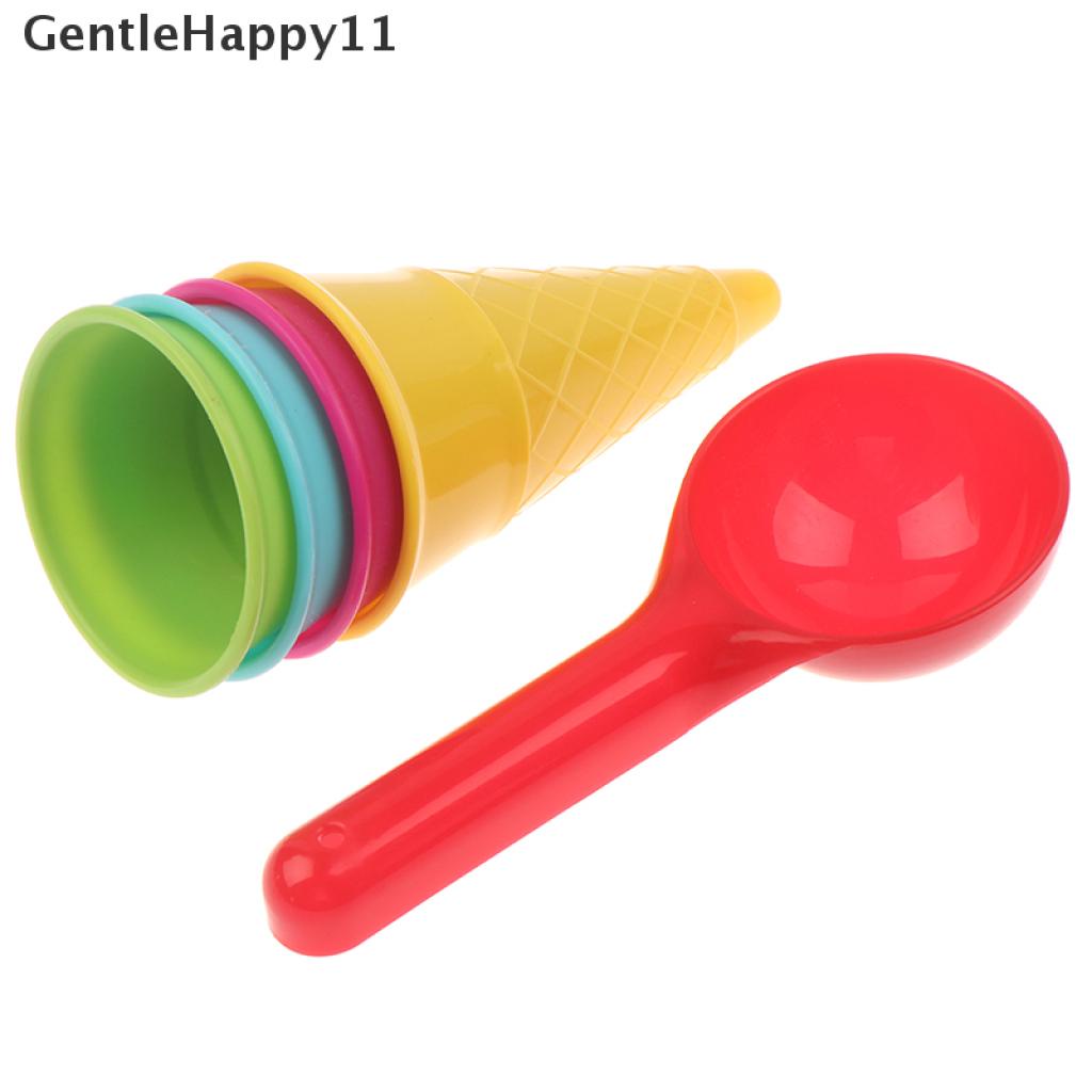 Gentlehappy 5pcs/lot Set Sendok Kerucut Es Krim Lucu Mainan Pantai Pasir Anak Anak
