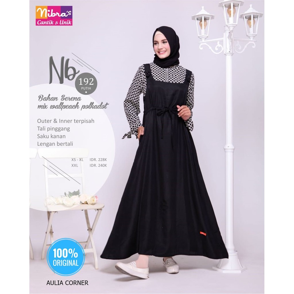 Gamis Wanita Batik Gamis Nibras NB 192 Putih ORIGINAL Lagi Trends