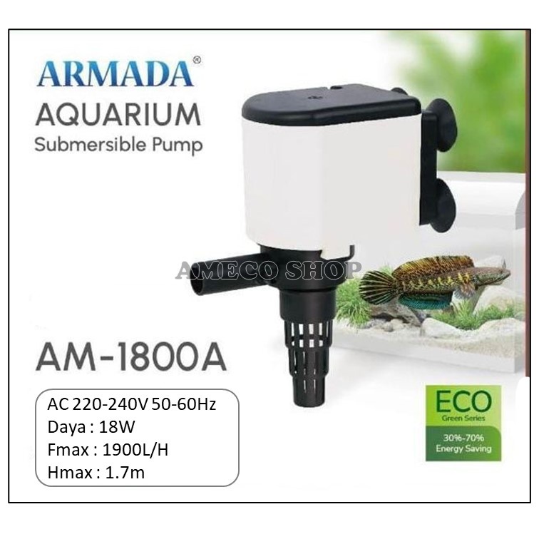 ARMADA Power Head Pompa Air Celup Aquarium AM 1800 A