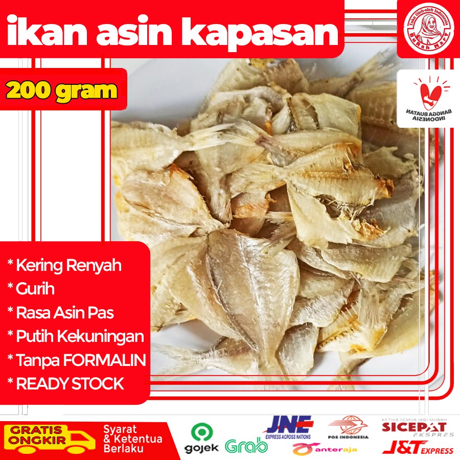 

Ikan Asin Kapas Kapasan Pakang Asin Kering Garing Gurih Renyah Kriuk 200