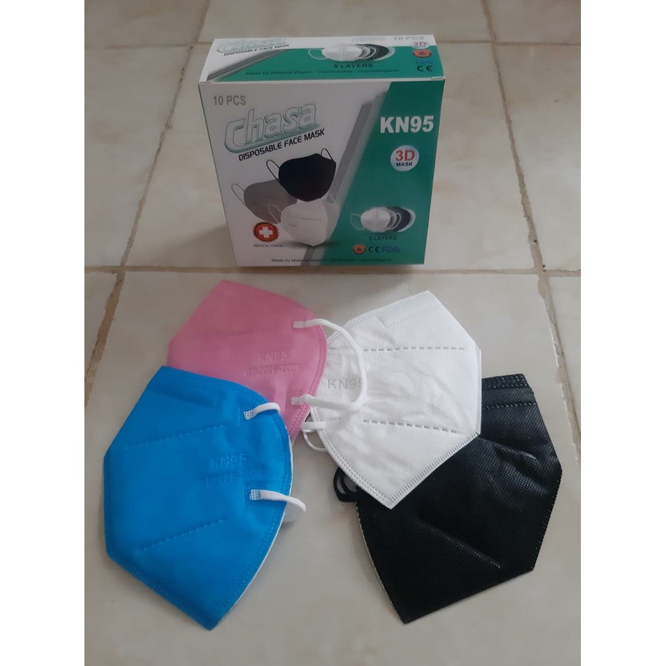 MASKER KN95 - DISPOSABLE FACE MASK EARLOOP HEADLOOP TANPA KOTAK