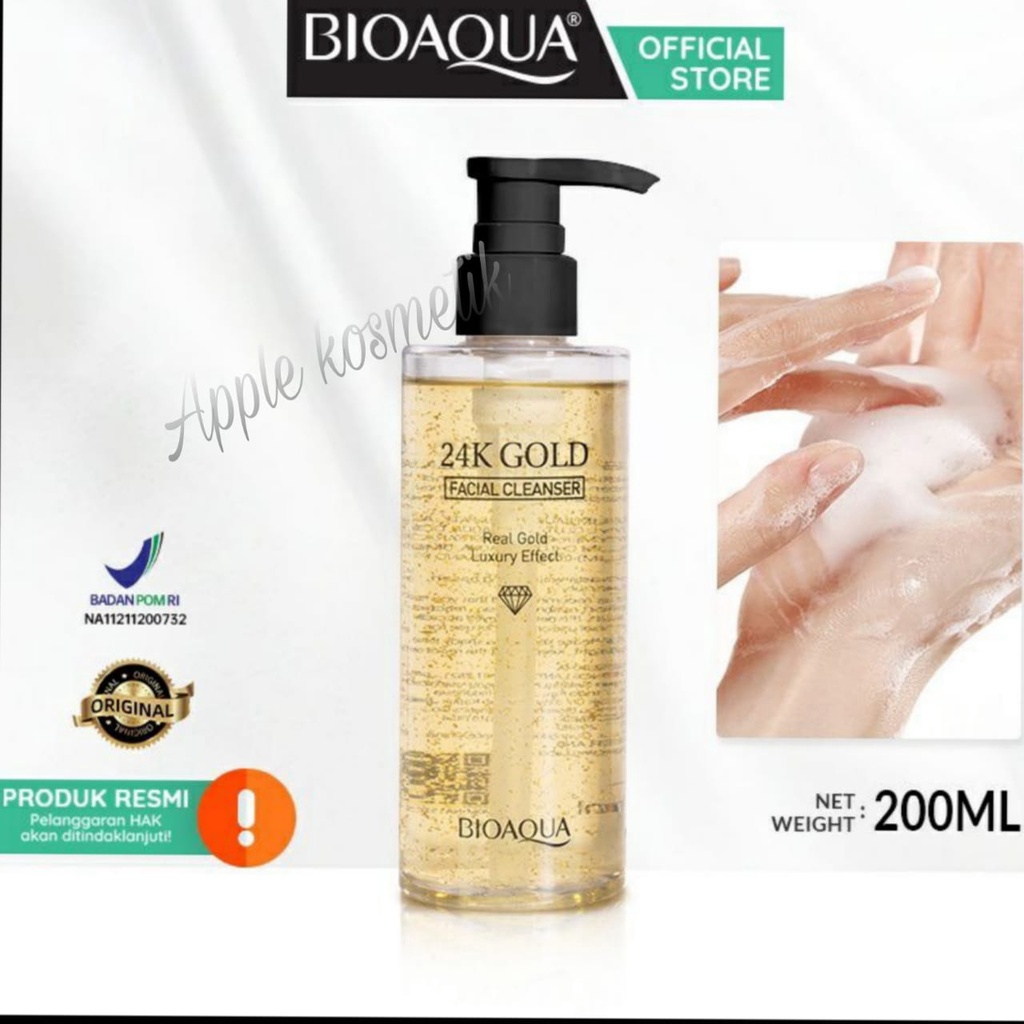 BIOAQUA 24K Gold Facial Cleanser 200ml BPOM NEW !!