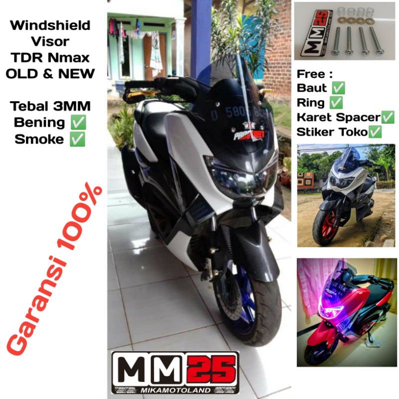 WINDSHIELD VISOR TDR NMAX, NMAX OLD NMAX NEW, MODEL TDR V1 DAN V2. WINDSHIELD VISOR TDR JENONG, WIND