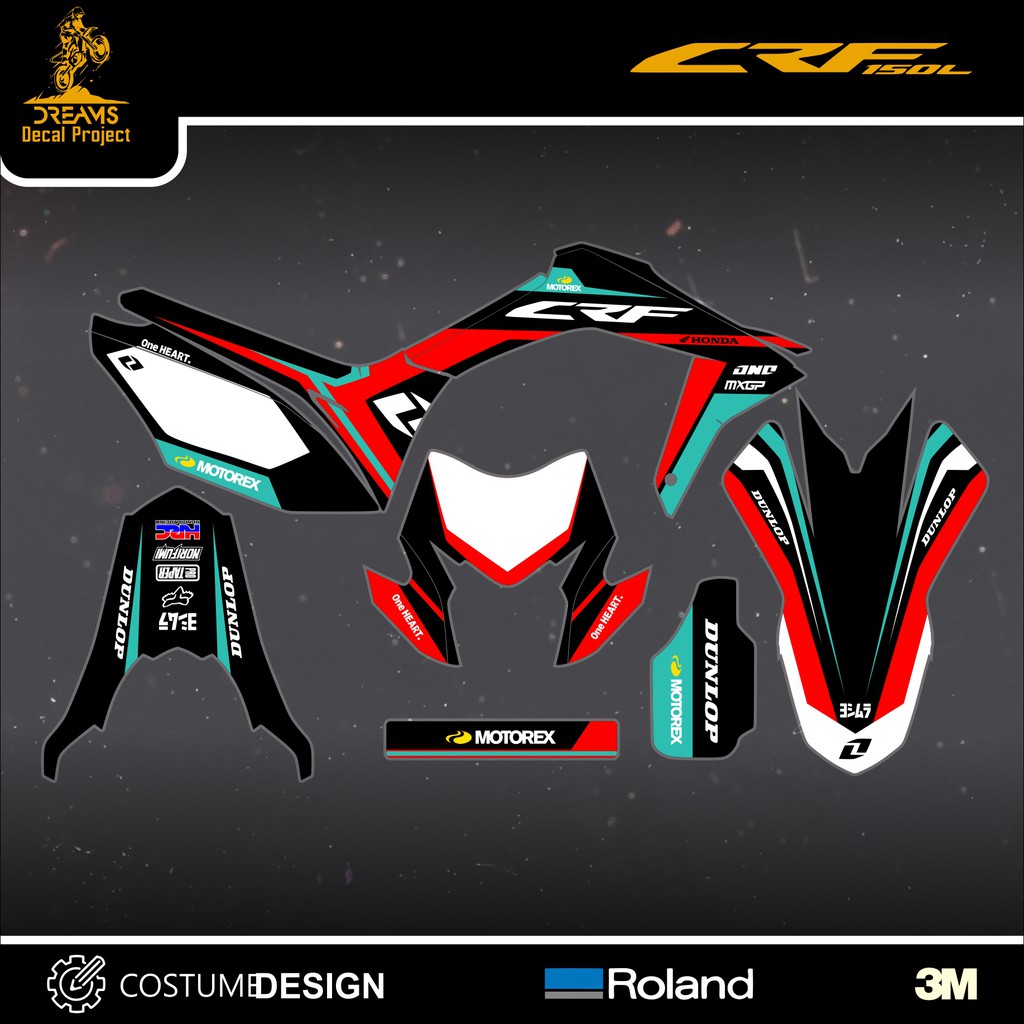 Decal CRF 150 L Biru Tosca Merah