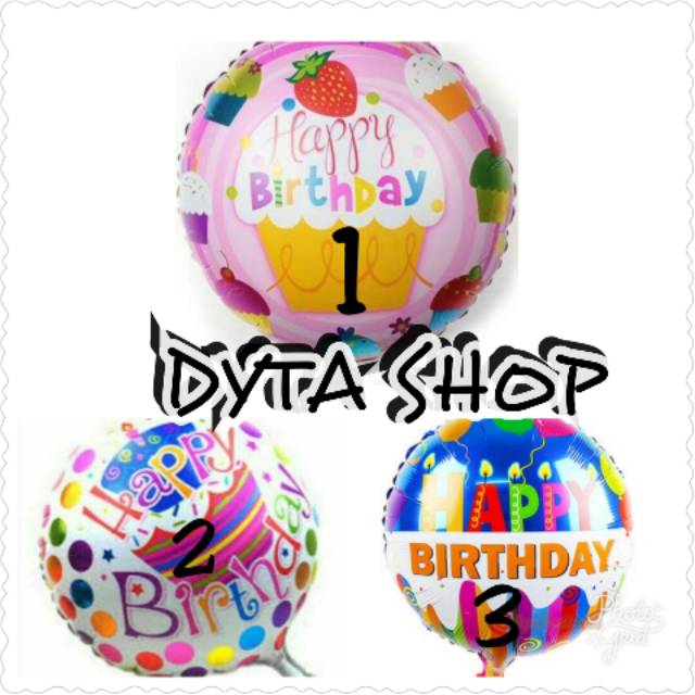 BALON FOIL BULAT HAPPY BIRTHDAY