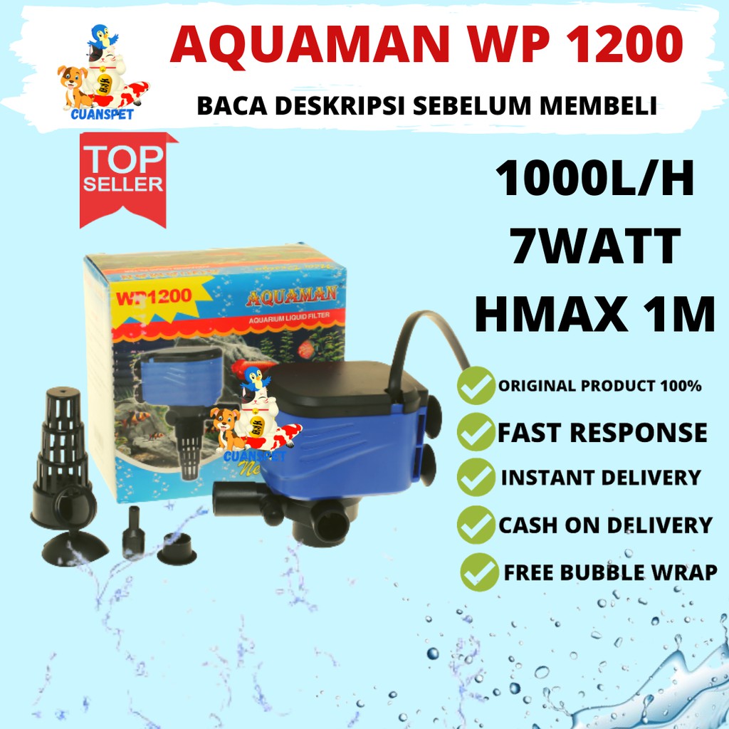 PROMO ORIGINAL COD TERMURAH POWER HEAD  POMPA AIR CELUP AQUARIUM AQUASCAPE KOLAM IKAN HIAS AQUAMAN W