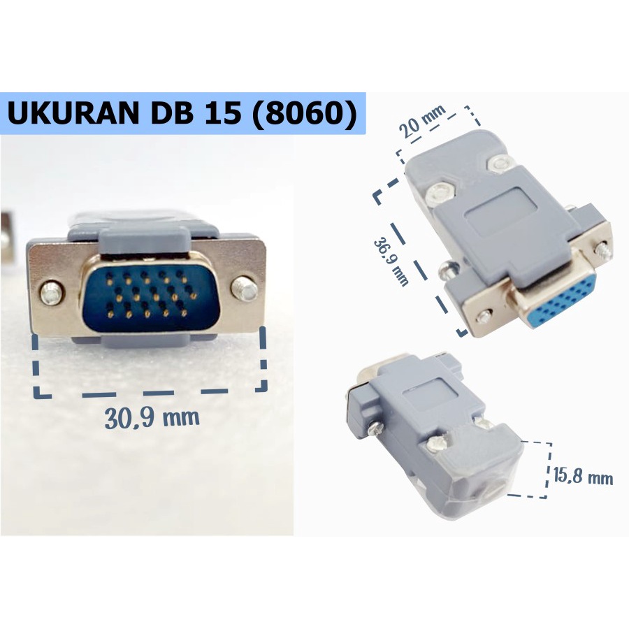 Connectors RS232 DB15 Male Female (8060)