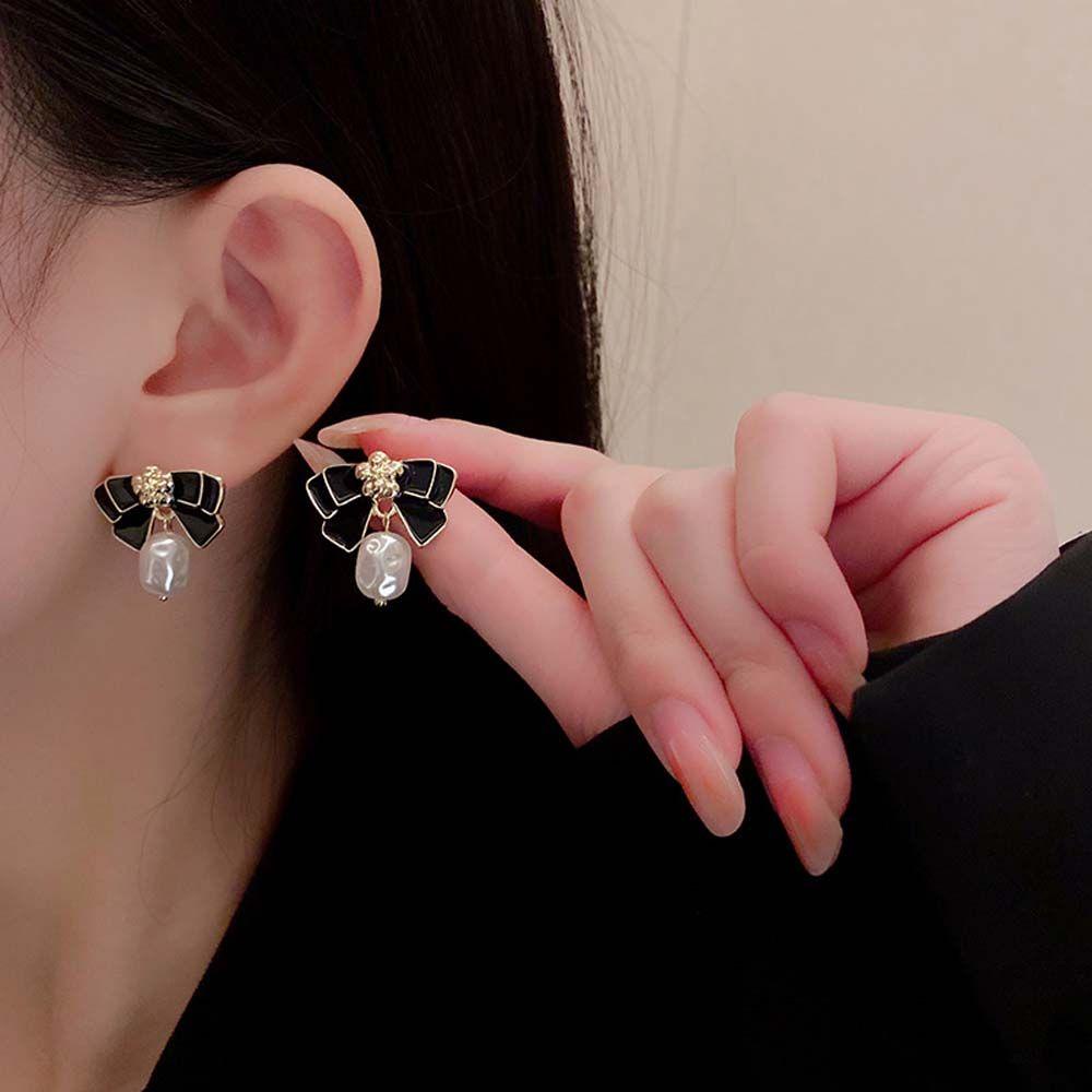 Mxbeauty Anting Wanita Manis Retro Hadiah Gadis Pesta All-Match Temperamen Ikatan Simpul Drop Earrings