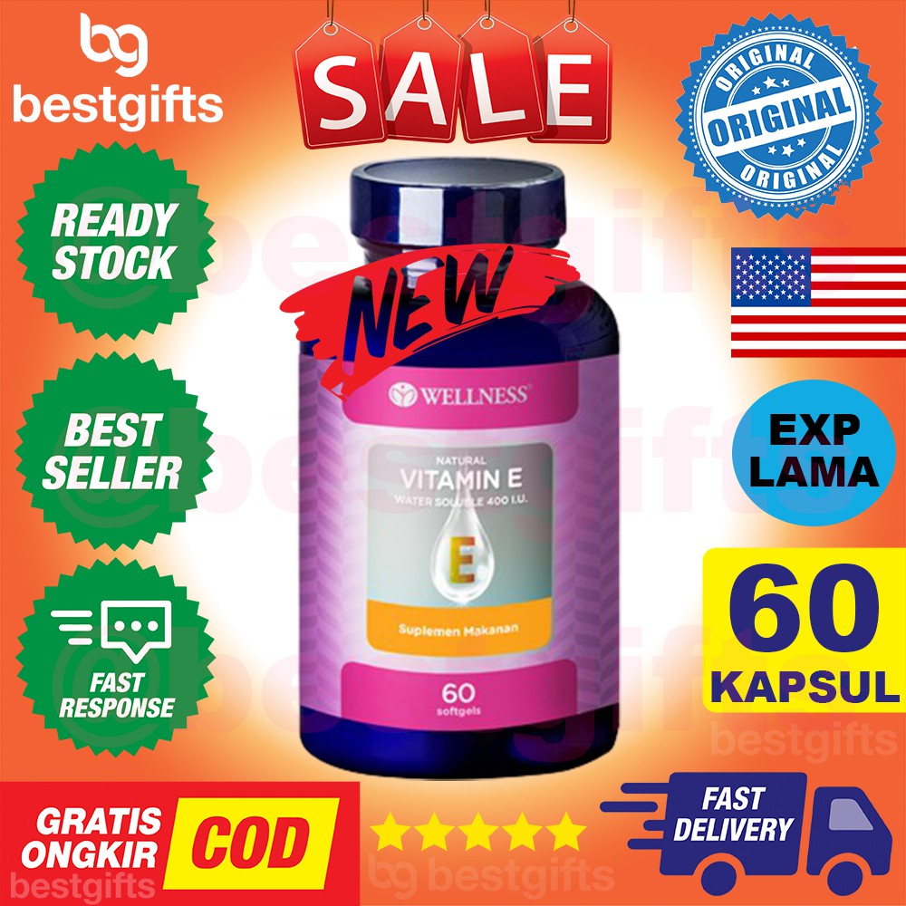 WELLNESS NATURAL VITAMIN E 400 IU 400IU ANTIOXIDANT - 60 SOFTGELS (BUY 1 GET 1 PROMO)