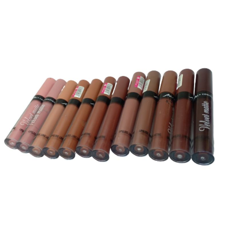 Lip Gloss Velvet Matte // Metalic Mk Cosmetic // lusinan 12.pcs