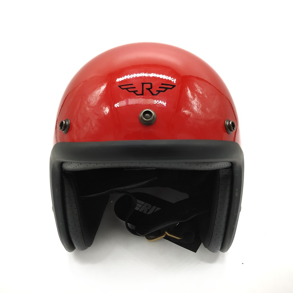 Helm Retro Doja Red Merah Ferrari Glossy ( Half Face / Bogo / Klasik / Sada)