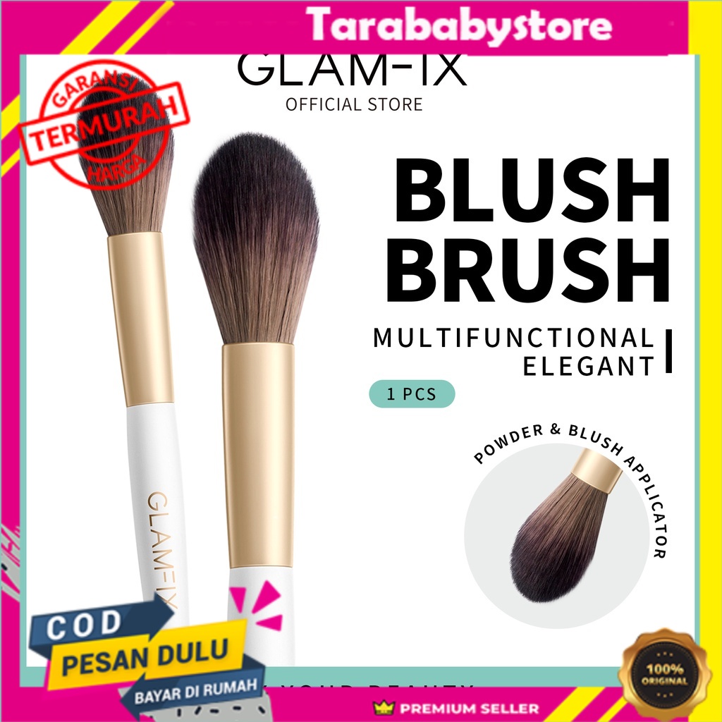 GLAMFIX Delicate Powder/Blush Brush Make Up 1 Pcs _ Kuas Make Up | GLAM FIX Alat Kecantikan Makeup YOU ORIGINAL