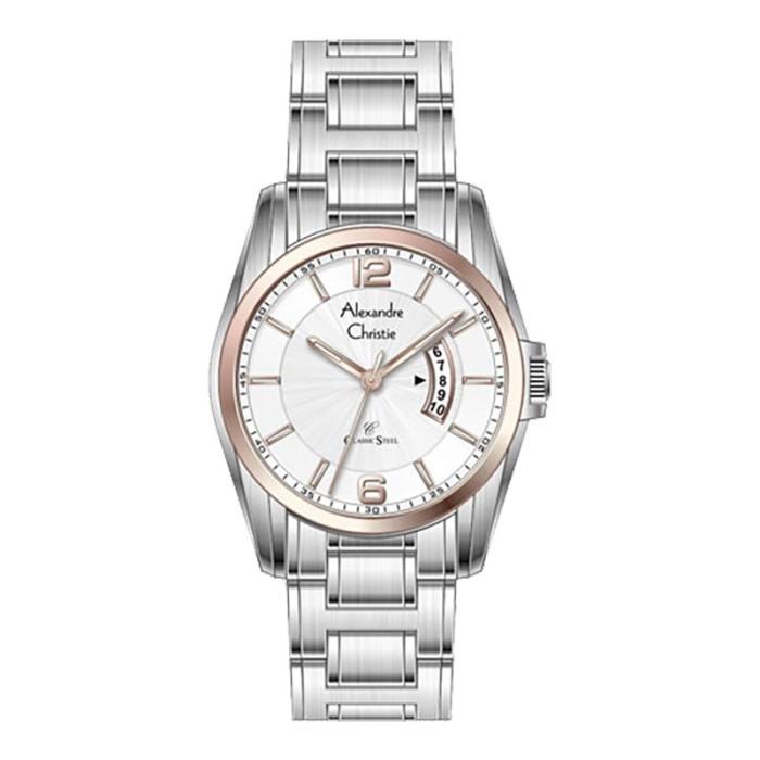Jam Tangan Pria Alexandre Christie AC 8289 MD BTRSLRG Men Silver Dial