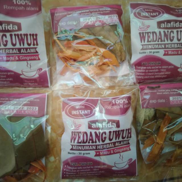 

Wedang uwuh spesial pakai jahe merah dan gingseng +madu